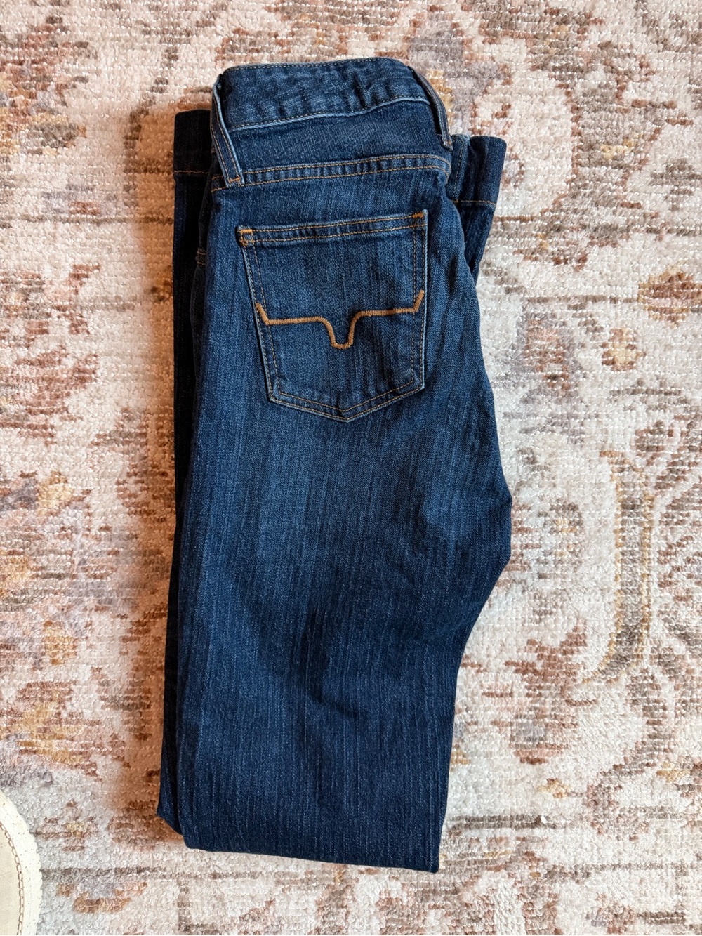 Kimes Ranch Women's Slim Straight Jeans in Dark Blue with Contrast Stitching